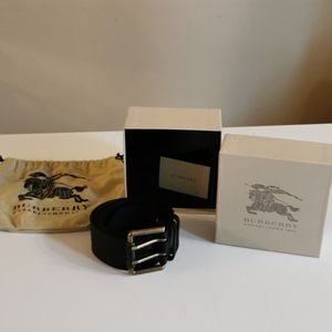 Burberry Leather Belt, 85 EU, NWOT, Black